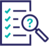 Paper and magnifying glass icon